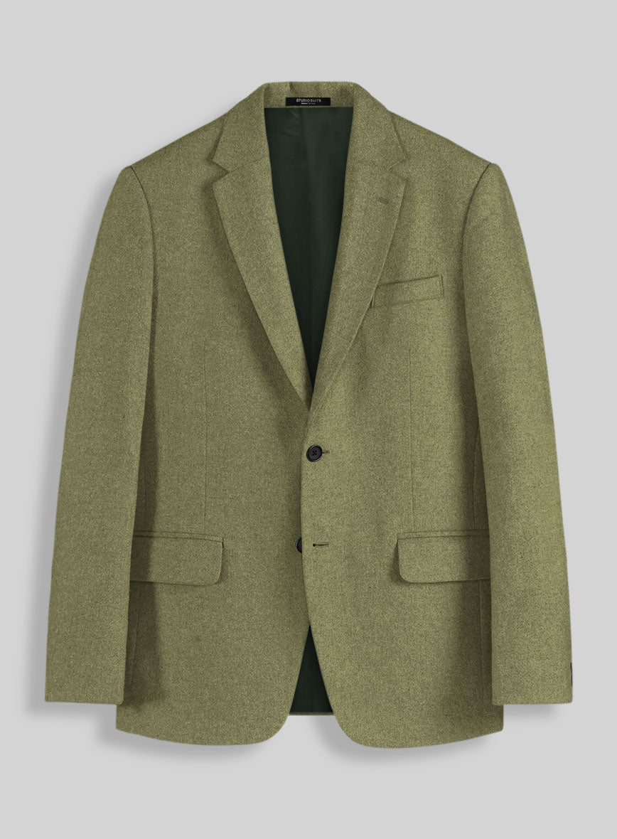 Naples Martini Green Tweed Jacket - StudioSuits