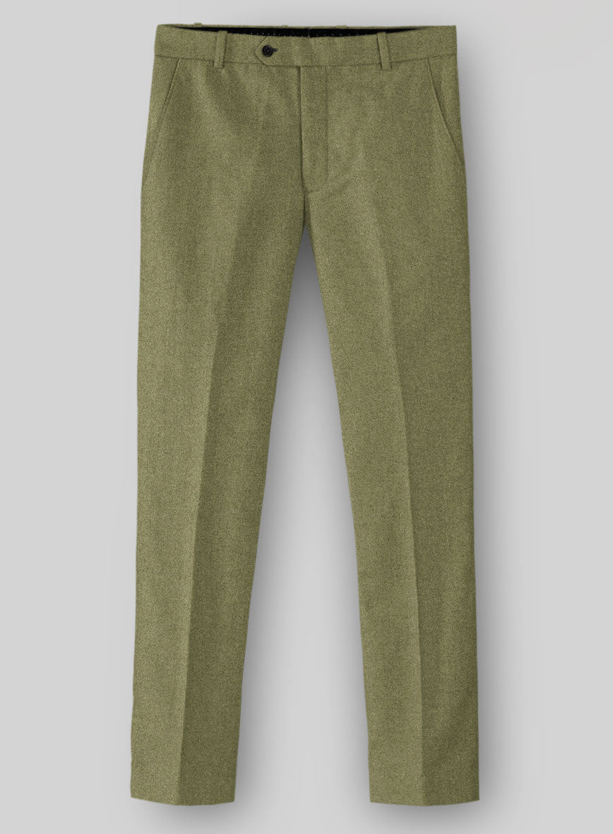 Naples Martini Green Tweed Pants - StudioSuits