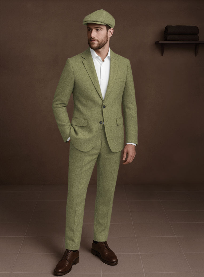 Naples Martini Green Tweed Suit - StudioSuits