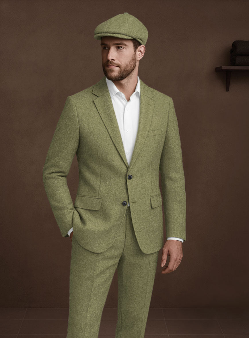 Naples Martini Green Tweed Suit - StudioSuits