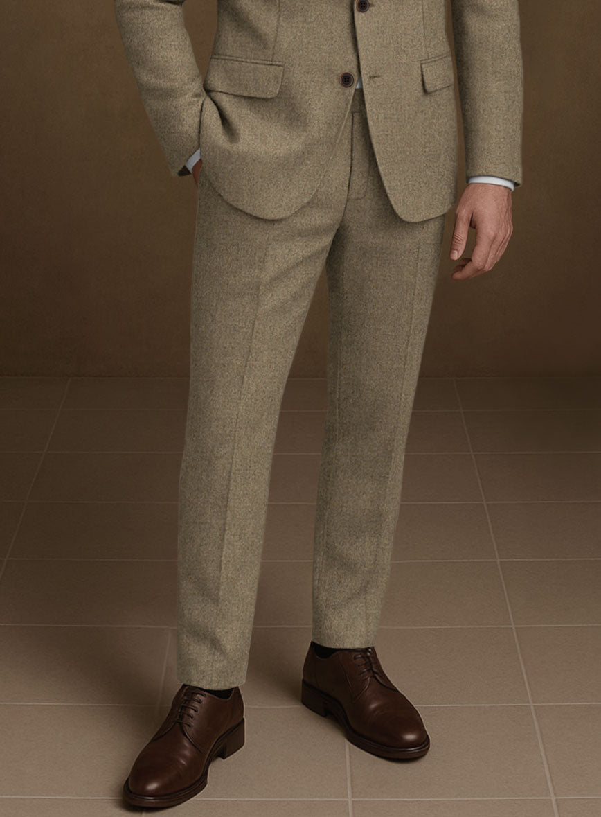 Naples Melange Brown Tweed Pants - StudioSuits