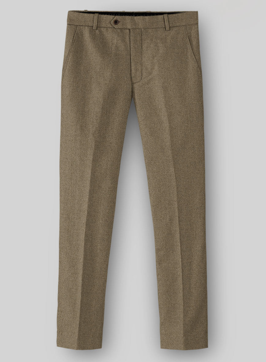Naples Melange Brown Tweed Pants - StudioSuits