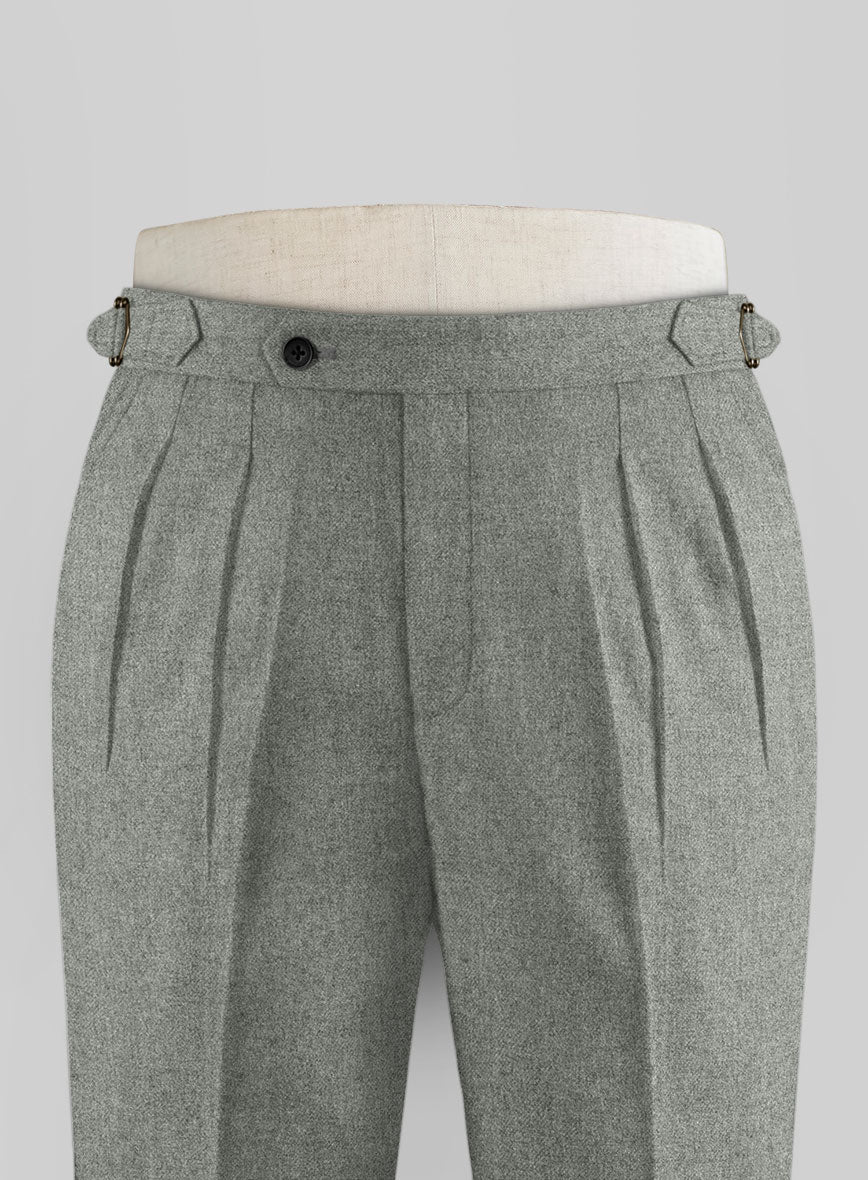 Naples Milano Sage Green Tweed Highland Trousers - StudioSuits