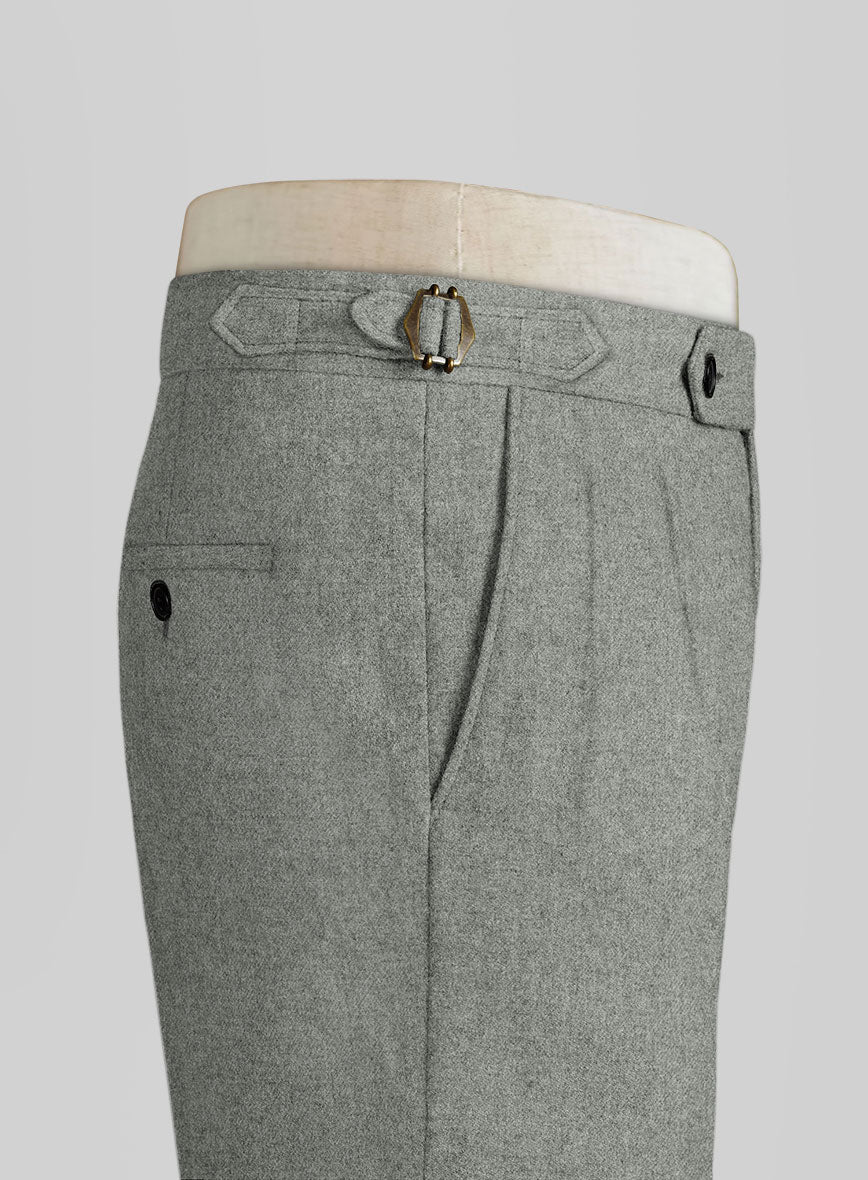 Naples Milano Sage Green Tweed Highland Trousers - StudioSuits