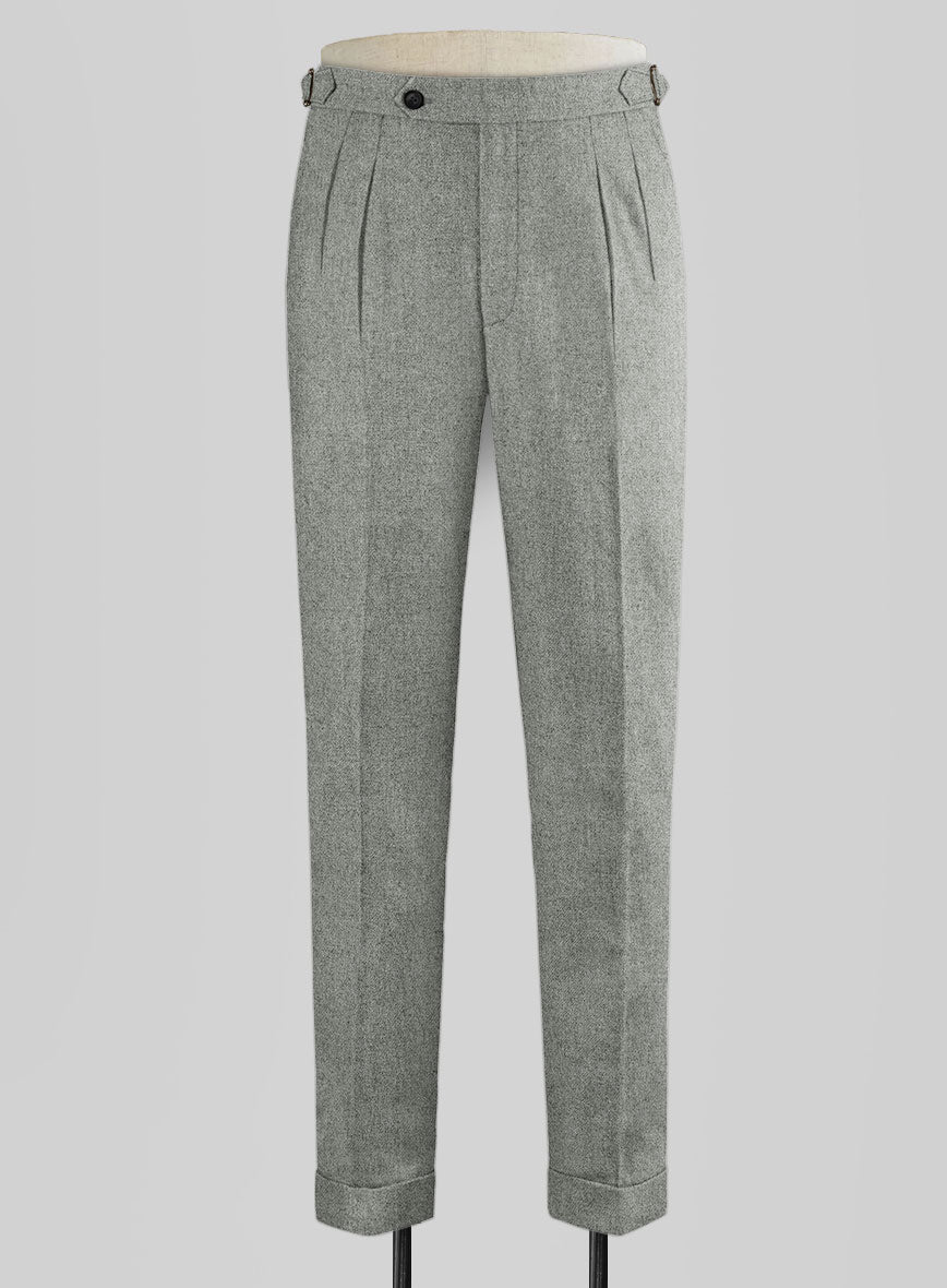 Naples Milano Sage Green Tweed Highland Trousers - StudioSuits