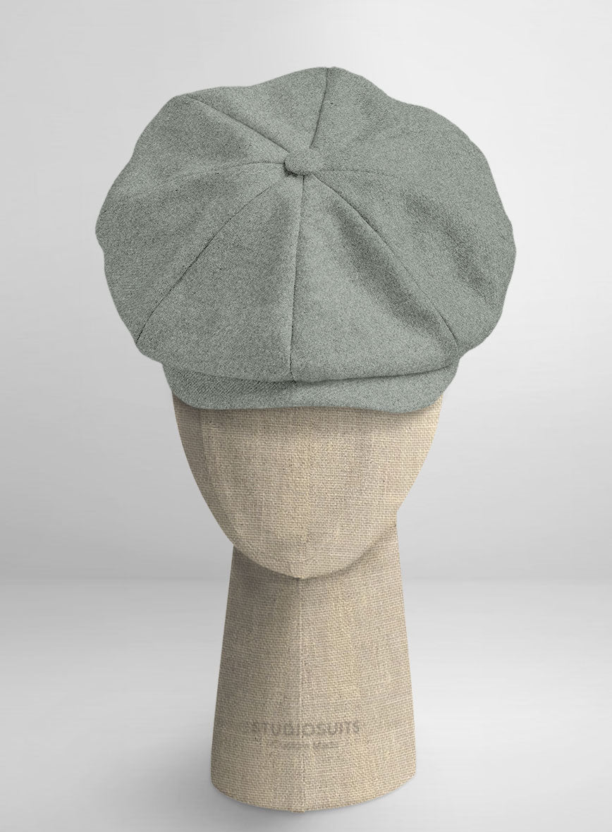 Naples Milano Sage Green Tweed Newsboy Cap - StudioSuits