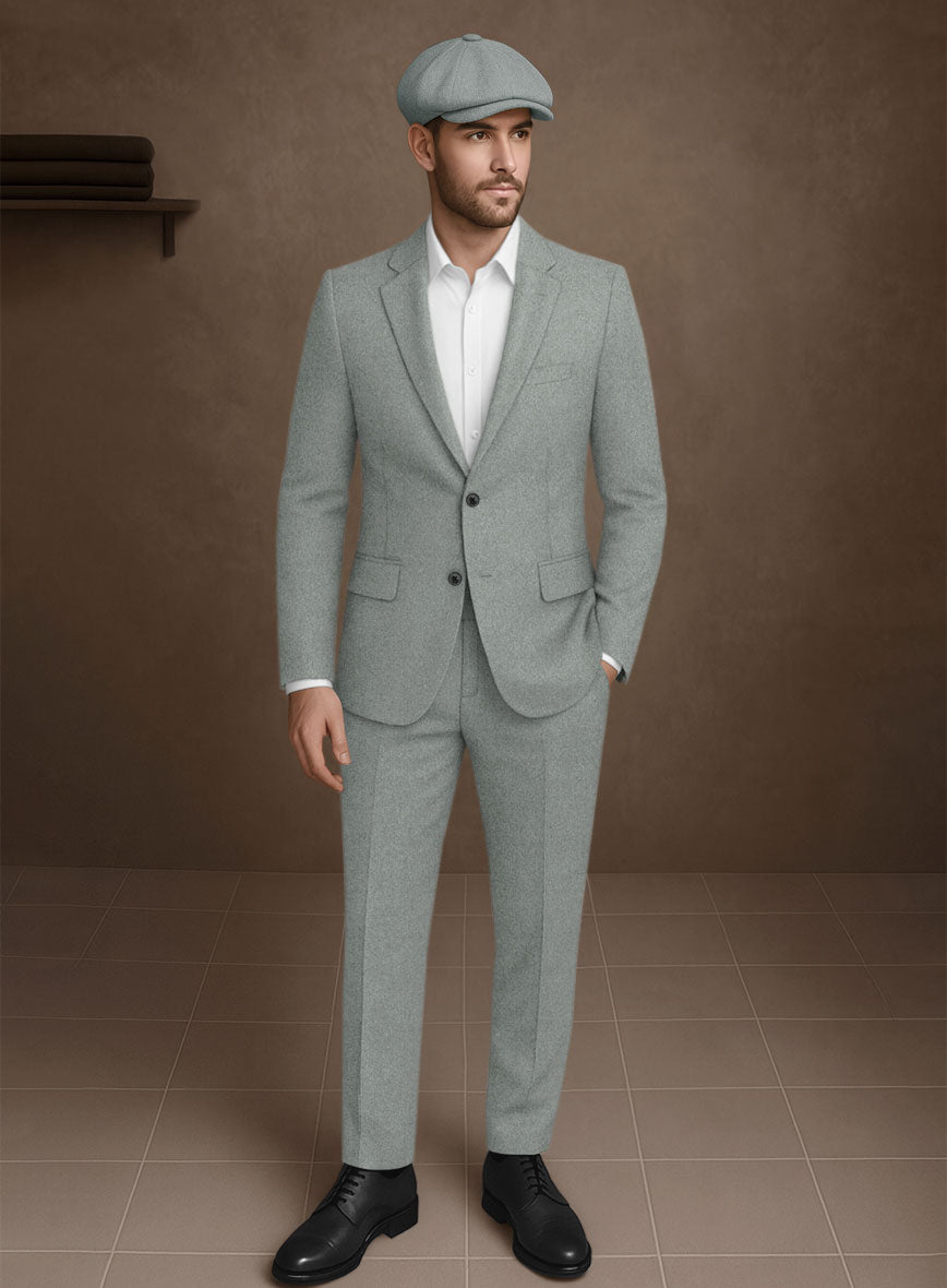 Naples Milano Sage Green Tweed Suit - StudioSuits