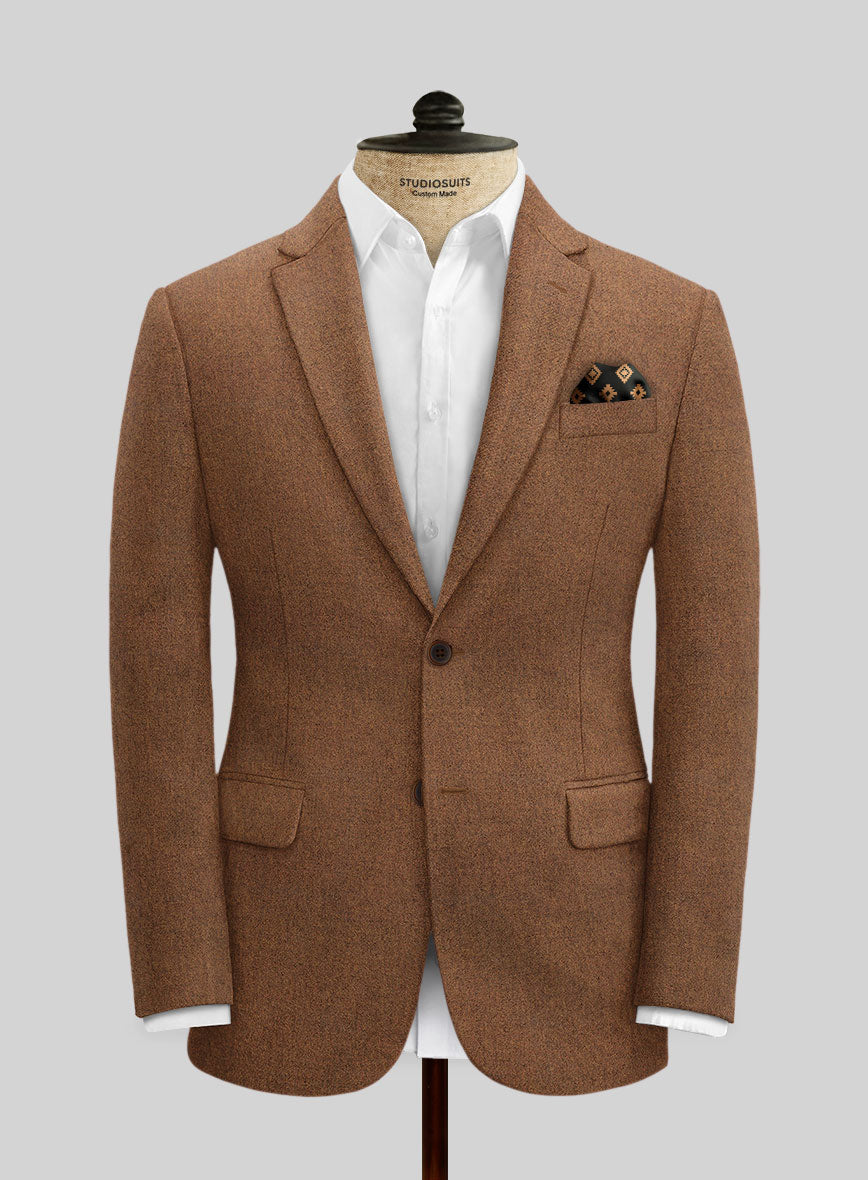 Naples Mink Brown Tweed Jacket - StudioSuits