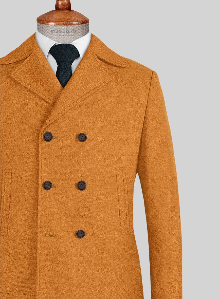 Naples Mustard Tweed Pea Coat - StudioSuits