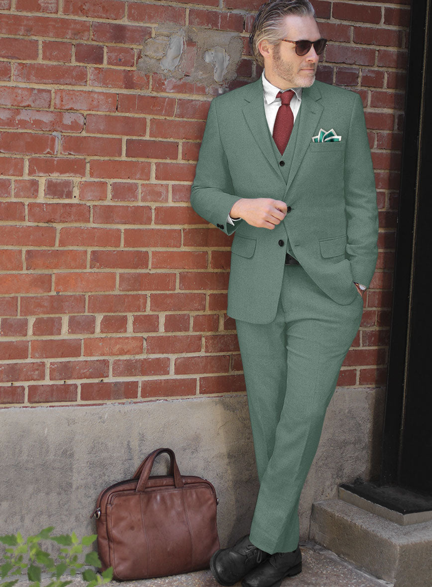 Naples Muted Green Tweed Suit - StudioSuits