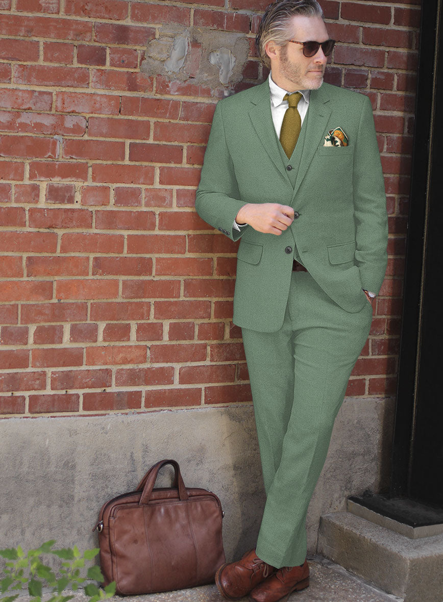 Naples Notte Green Tweed Suit - StudioSuits