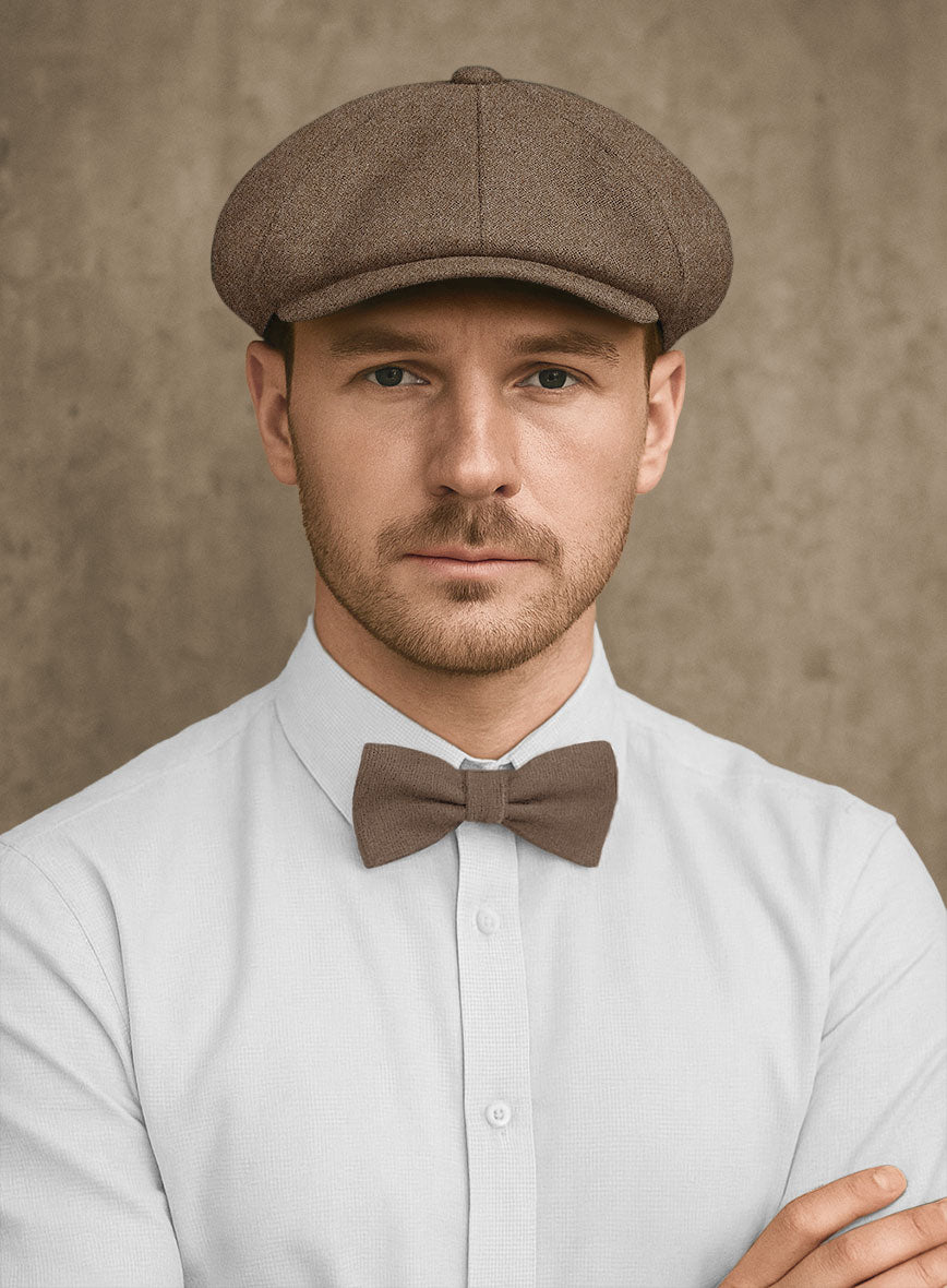 Naples Oak Wood Tweed Newsboy Cap - StudioSuits