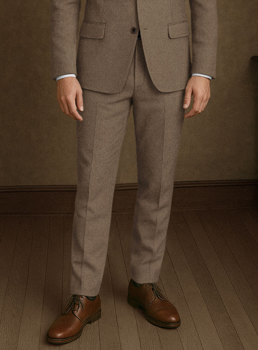 Naples Oak Wood Tweed Pants - StudioSuits
