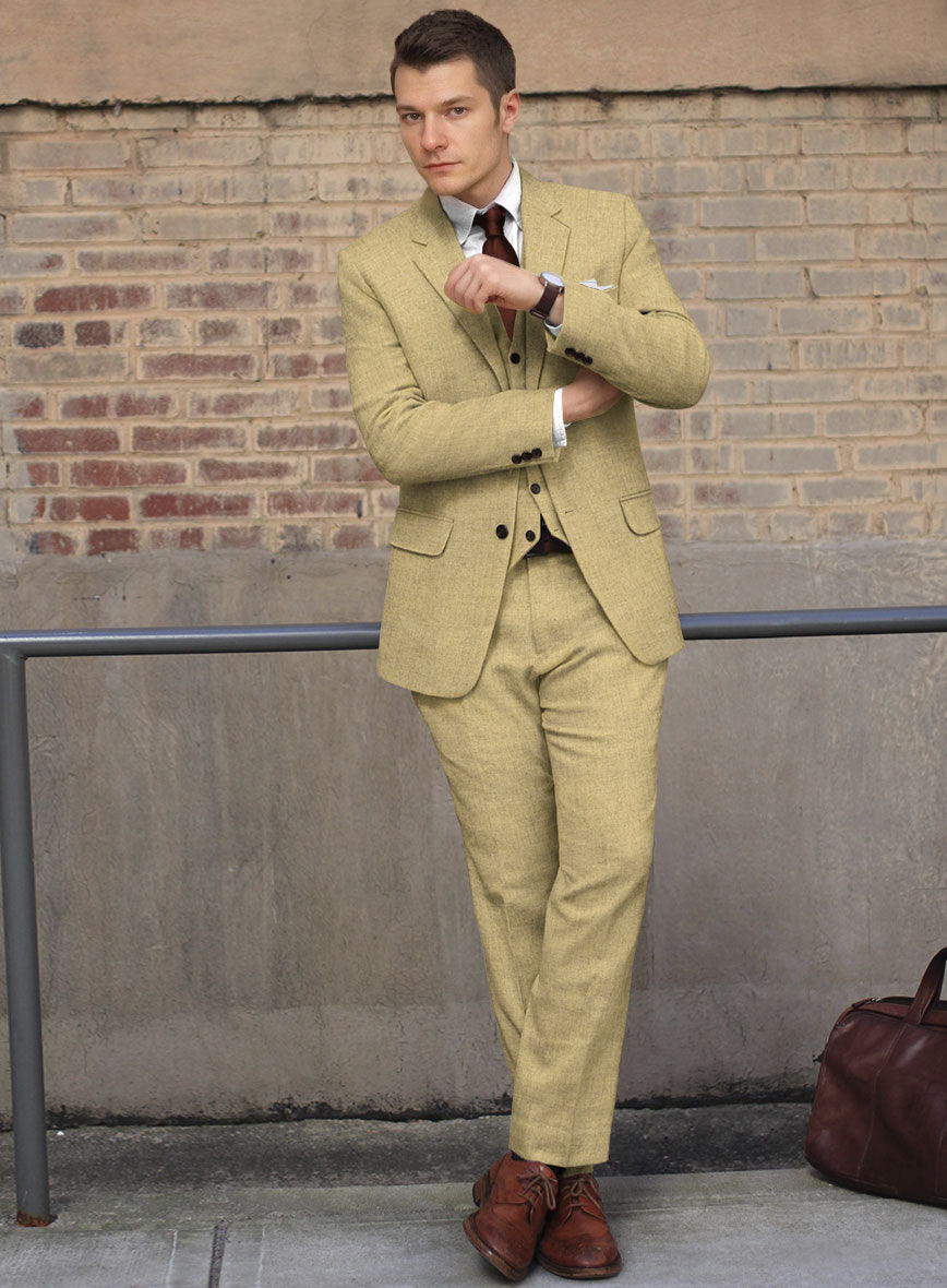 Naples Ochre Yellow Tweed Suit - StudioSuits