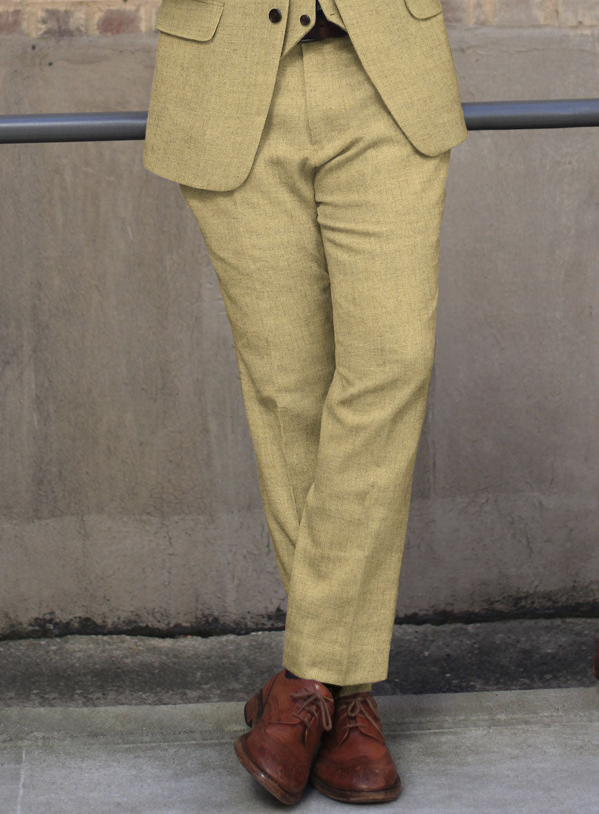 Naples Ochre Yellow Tweed Pants - StudioSuits