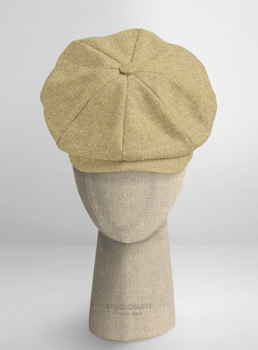 Naples Ochre Yellow Tweed Newsboy Cap - StudioSuits