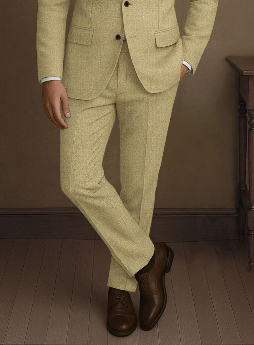 Naples Ochre Yellow Tweed Pants - StudioSuits