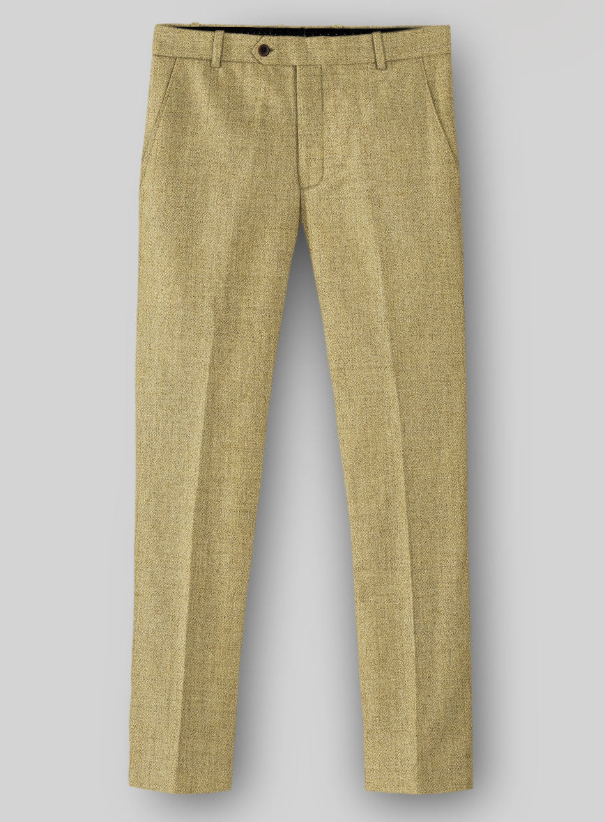Naples Ochre Yellow Tweed Pants - StudioSuits