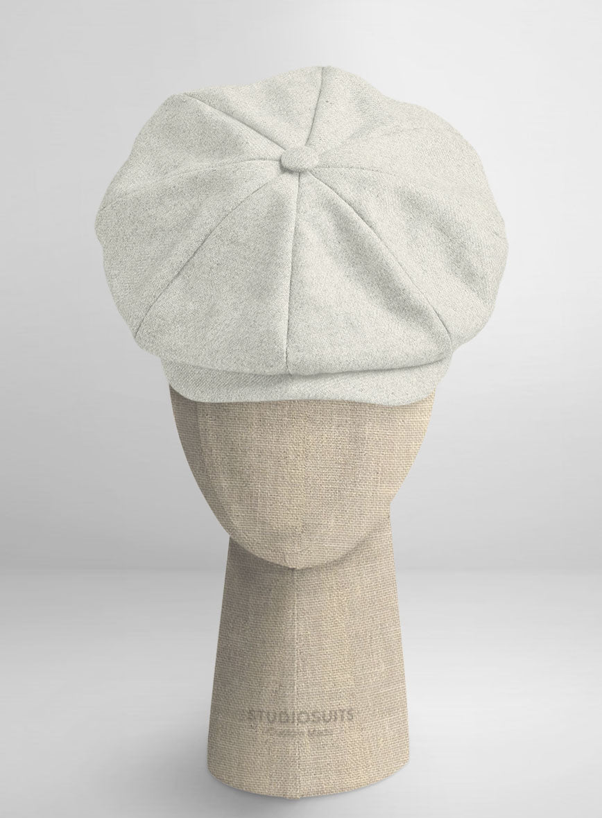 Naples Off White Tweed Newsboy Cap - StudioSuits