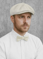 Naples Off White Tweed Newsboy Cap - StudioSuits