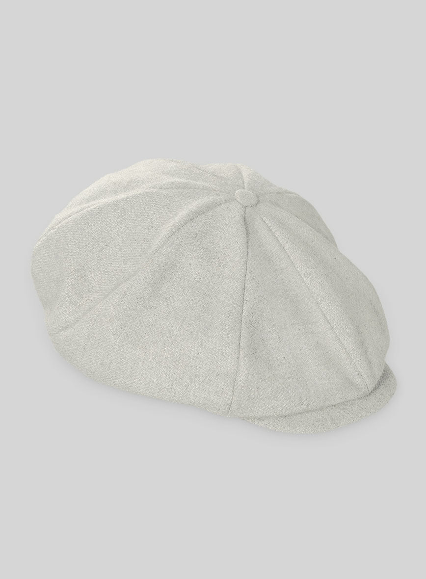 Naples Off White Tweed Newsboy Cap - StudioSuits