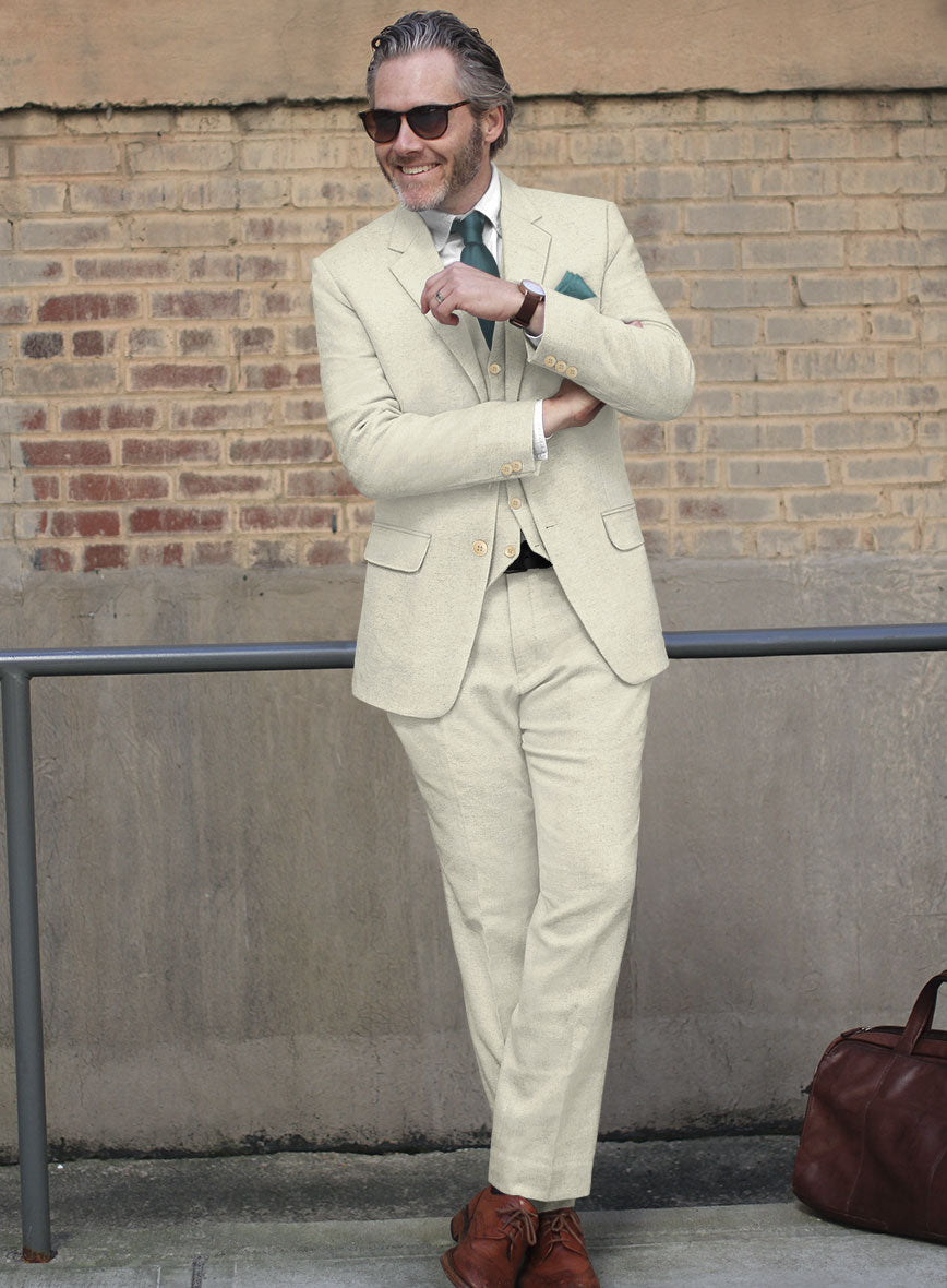 Naples Off White Tweed Suit - StudioSuits