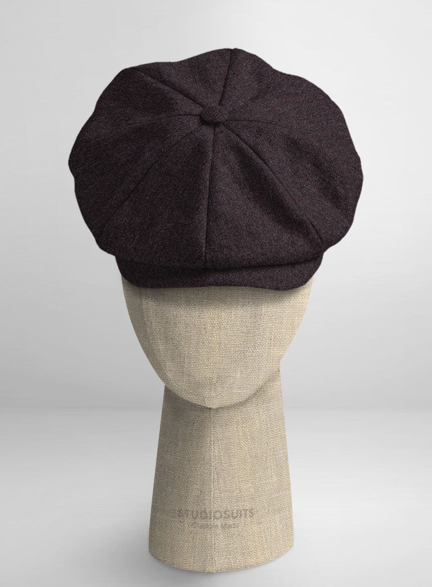 Naples Opera Wine Tweed Newsboy Cap - StudioSuits