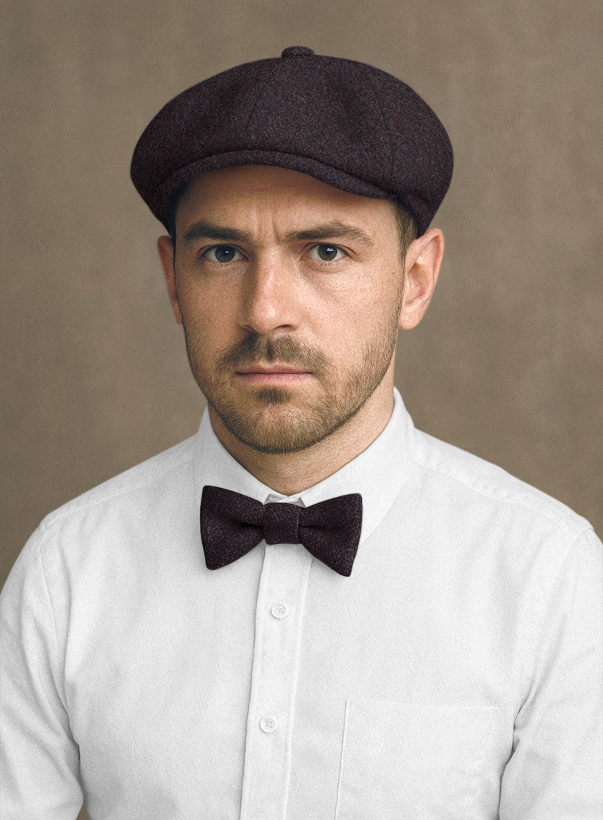 Naples Opera Wine Tweed Newsboy Cap - StudioSuits