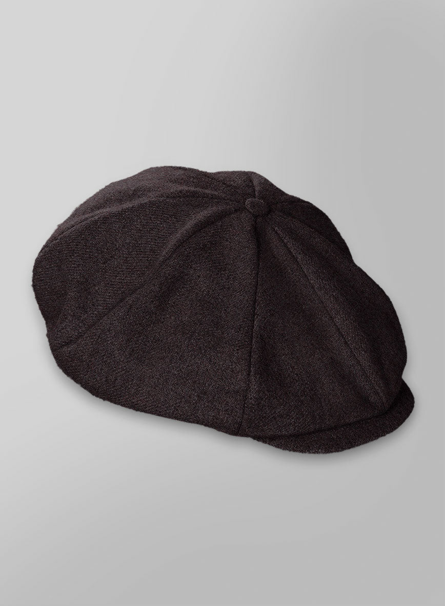 Naples Opera Wine Tweed Newsboy Cap - StudioSuits