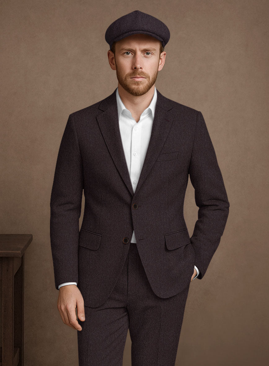 Naples Opera Wine Tweed Suit - StudioSuits