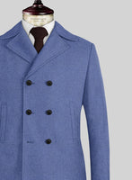 Naples Paris Blue Tweed Pea Coat - StudioSuits