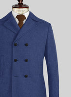 Naples Powder Blue Tweed Pea Coat - StudioSuits