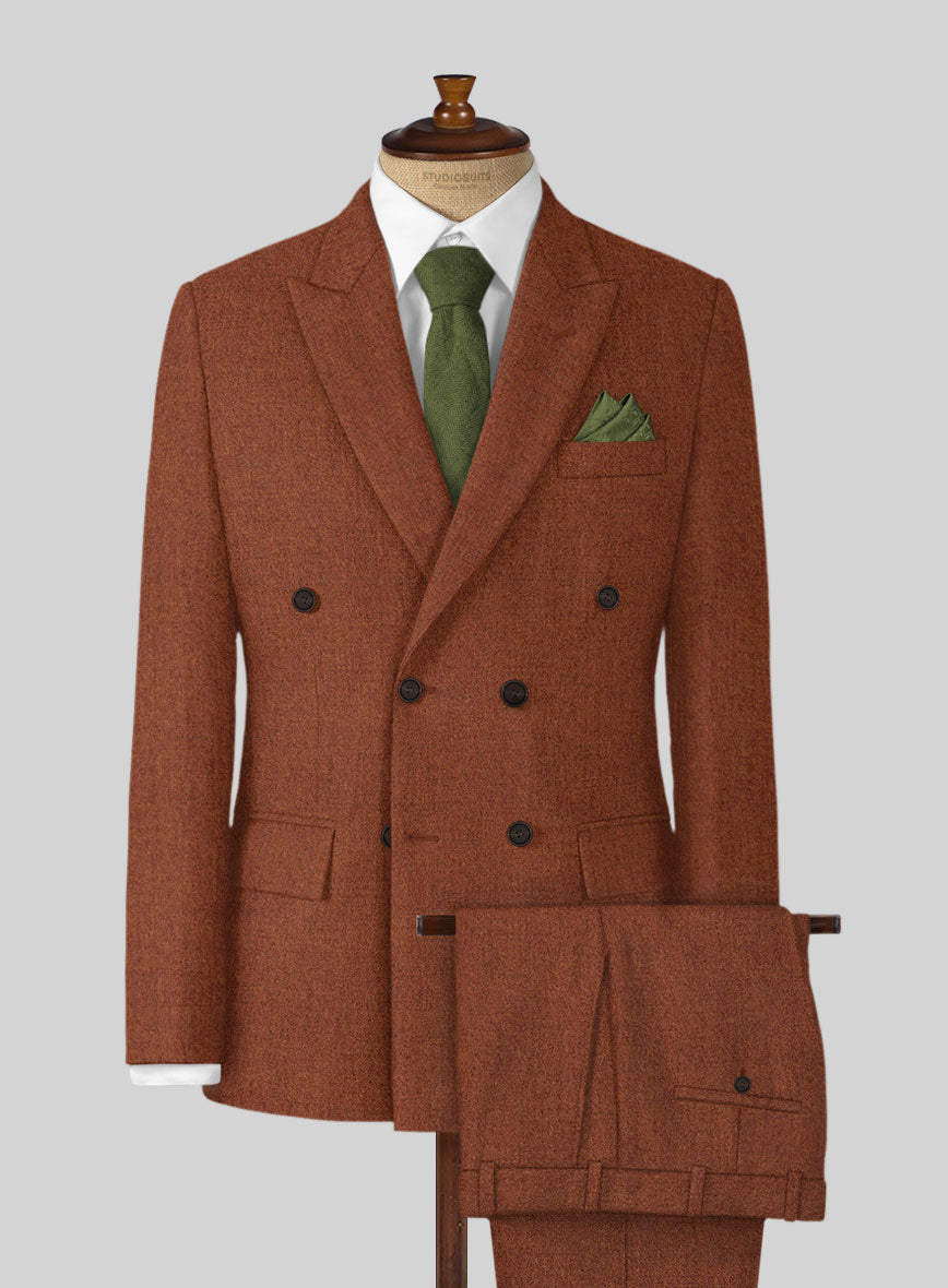 Naples Prego Rust Tweed Double Breasted Suit – StudioSuits