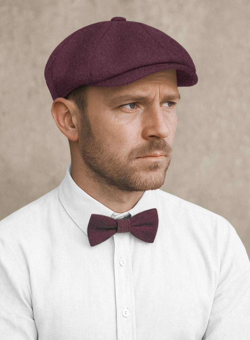 Naples Ramey Wine Tweed Newsboy Cap - StudioSuits