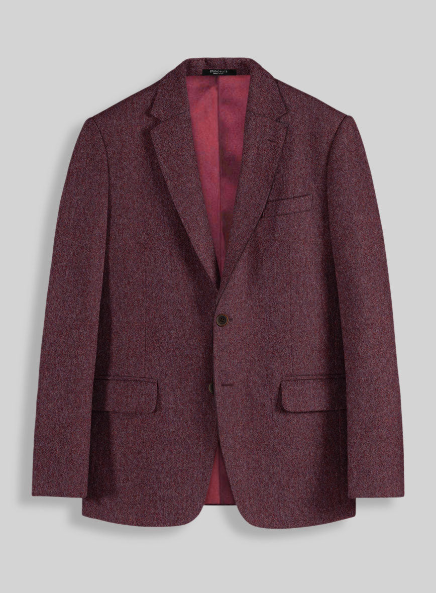Naples Ramey Wine Tweed Jacket - StudioSuits