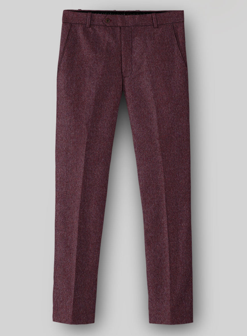 Naples Ramey Wine Tweed Pants - StudioSuits