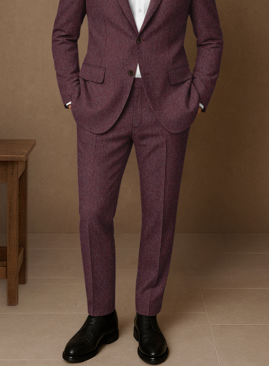 Naples Ramey Wine Tweed Pants - StudioSuits