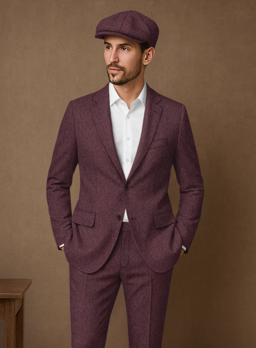 Naples Ramey Wine Tweed Jacket - StudioSuits