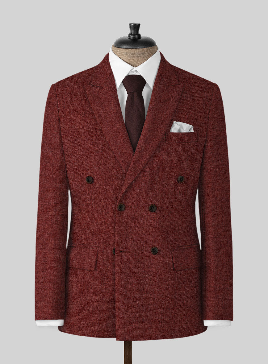 Naples Raw Red Tweed Jacket - StudioSuits