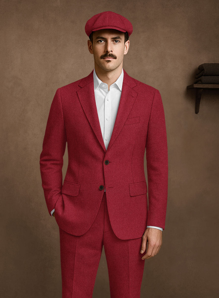 Men's Naples Red Tweed Suit by StudioSuits