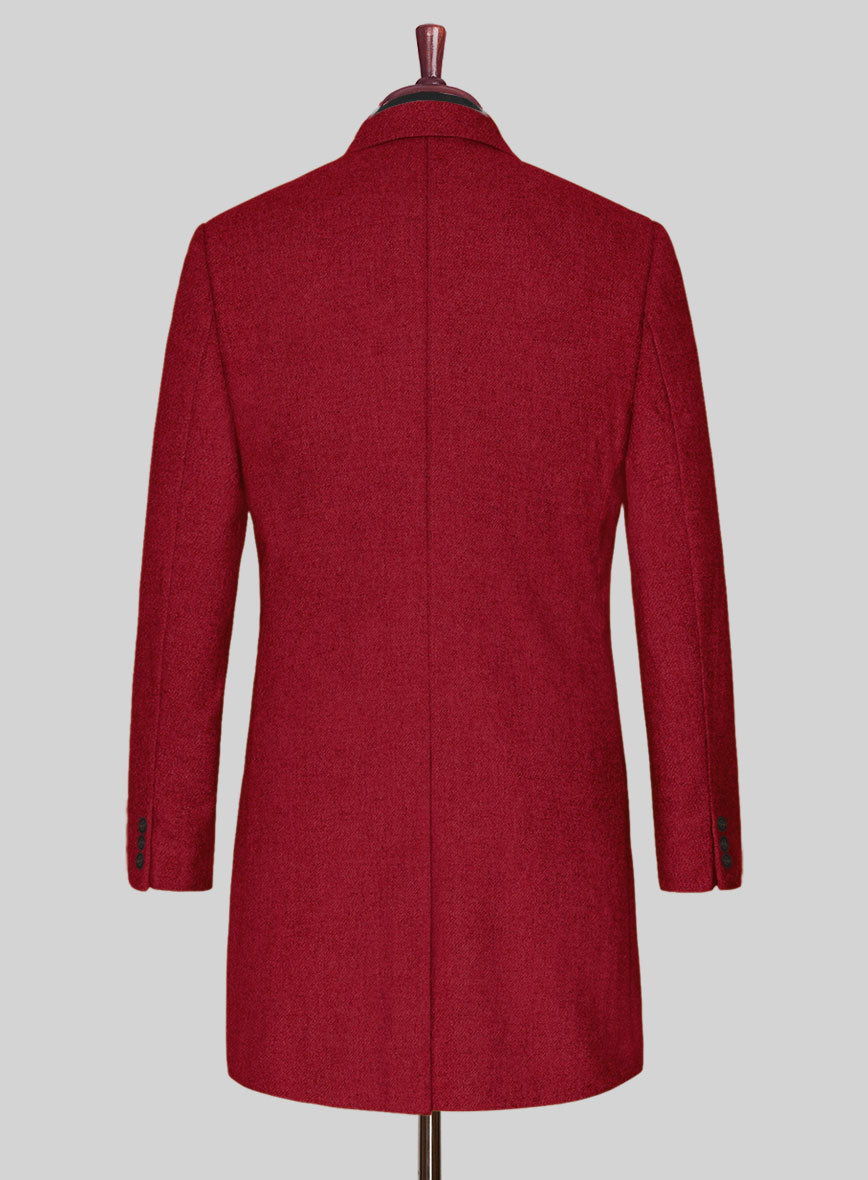 Naples Red Tweed Overcoat - StudioSuits