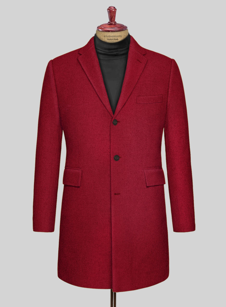 Naples Red Tweed Overcoat - StudioSuits