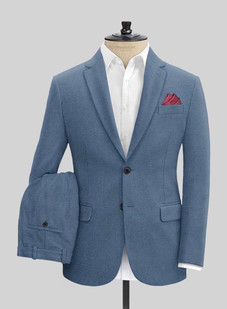 Naples Retro Blue Tweed Suit - StudioSuits