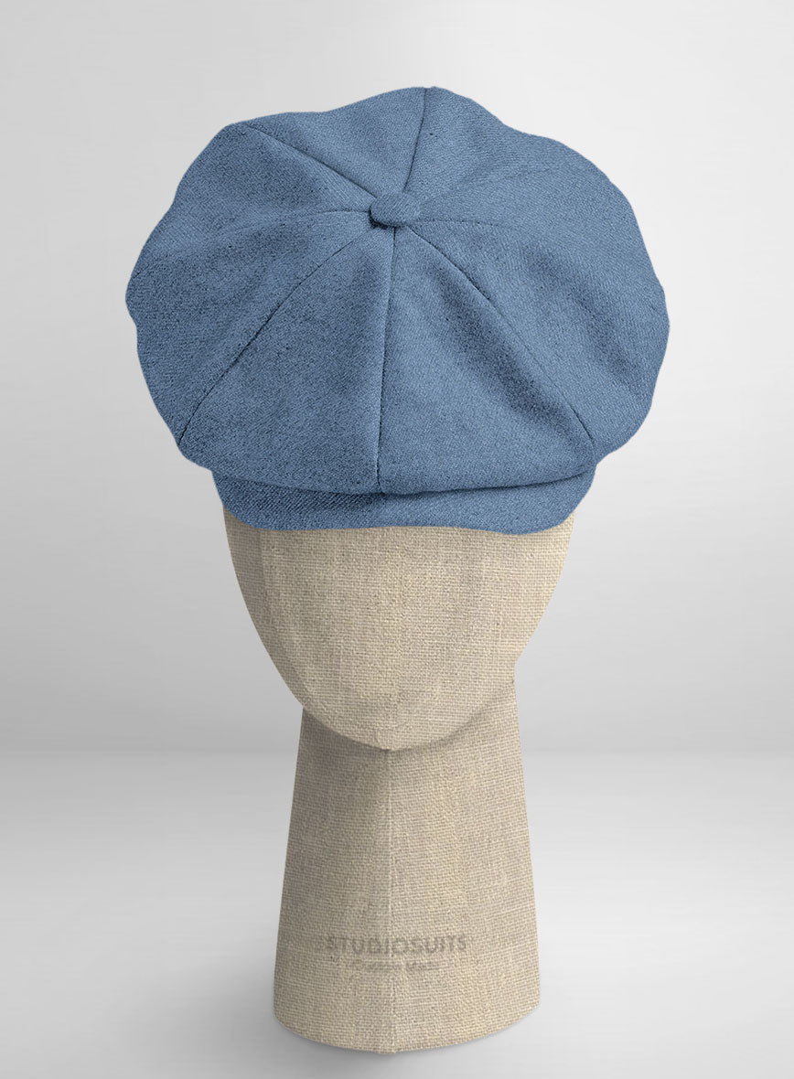 Naples Retro Blue Tweed Newsboy Cap - StudioSuits