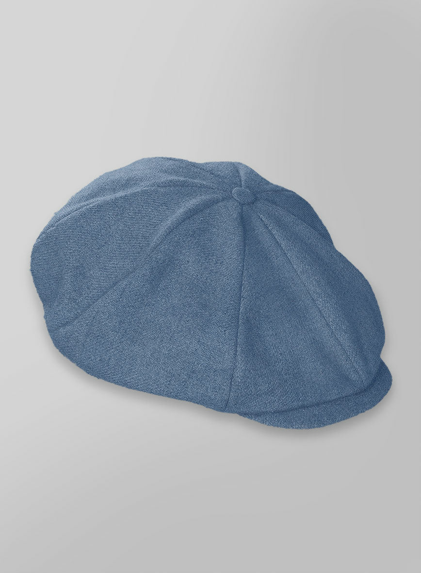 Naples Retro Blue Tweed Newsboy Cap - StudioSuits
