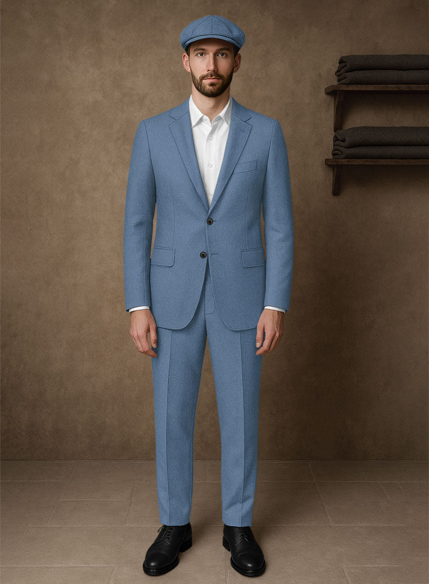 Naples Retro Blue Tweed Suit - StudioSuits