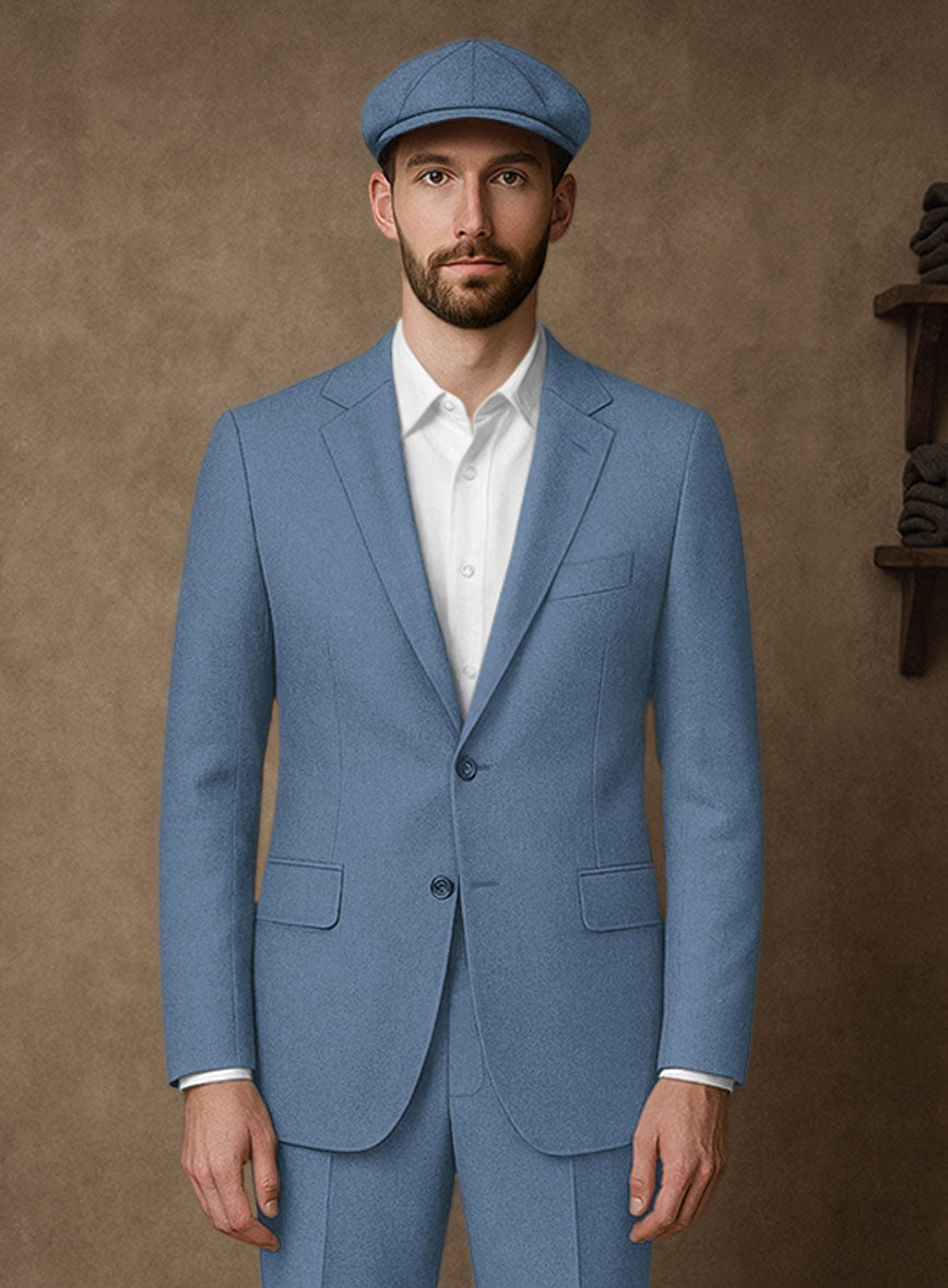 Naples Retro Blue Tweed Suit - StudioSuits