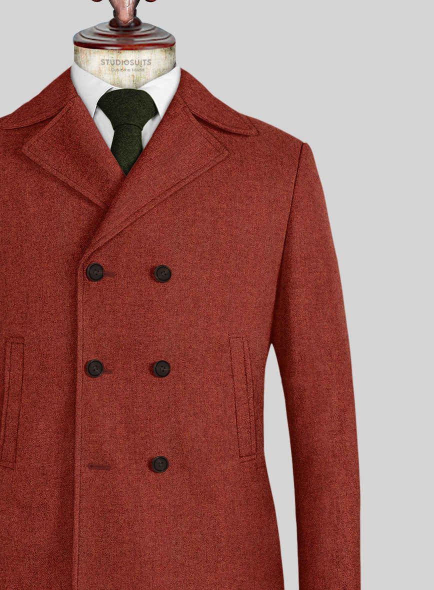 Naples Rustic Dapper Tweed Pea Coat - StudioSuits