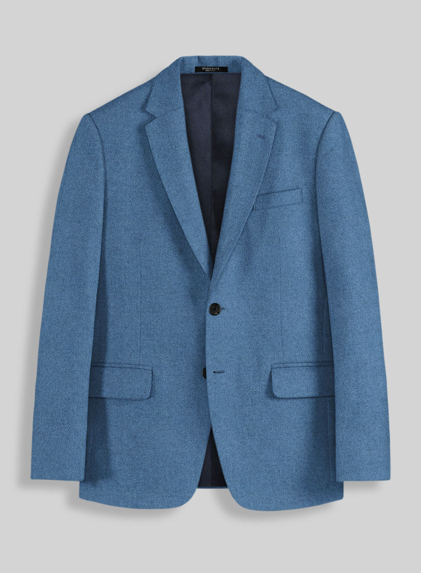 Naples Saga Blue Tweed Jacket - StudioSuits