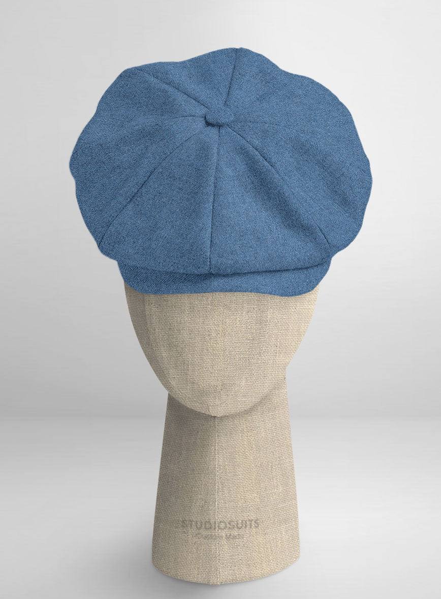 Naples Saga Blue Tweed Newsboy Cap - StudioSuits